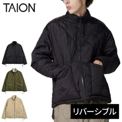 ミリタリー リバーシブル ハイネック ダウンジャケット MILITARY RIVERSIBLE HI NECKDOWN JKT メンズ レディース TAION-R102BML-1